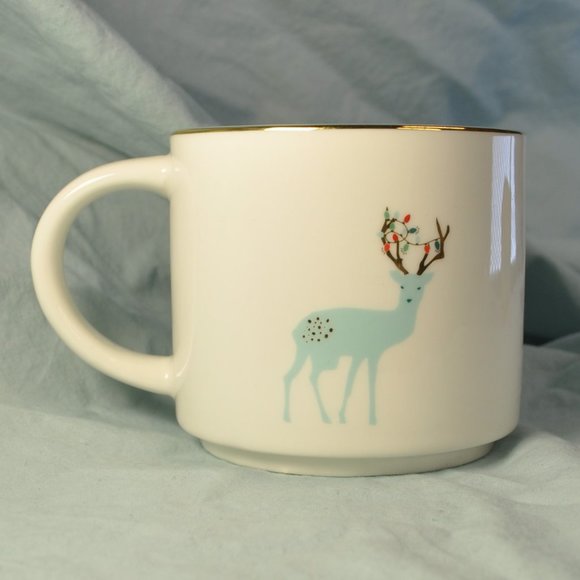 16 oz David's Tea holiday reindeer mug (w887) - Picture 1 of 10